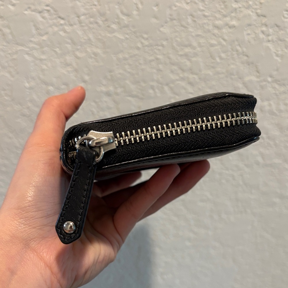 Coach Black Leather Zip Wallet - Picture 4 of 13
